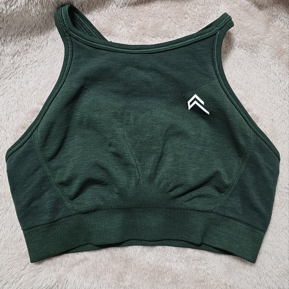 Oner Active - Effortless Seamless High Neck Bralette - evergreen SMALL